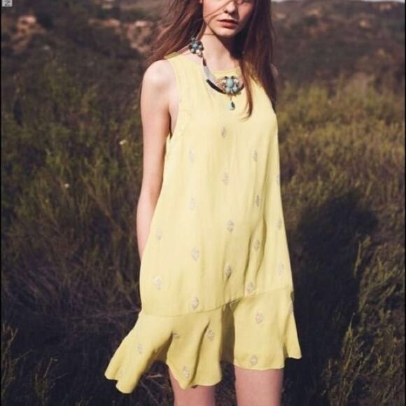 Anthropologie LEIFNOTES Flapper Ponderosa Dress Sequins Yellow Tank Sleeveless 4 - Picture 14 of 14